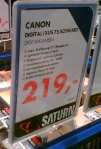 Ixus 75 - 219,- Saturn